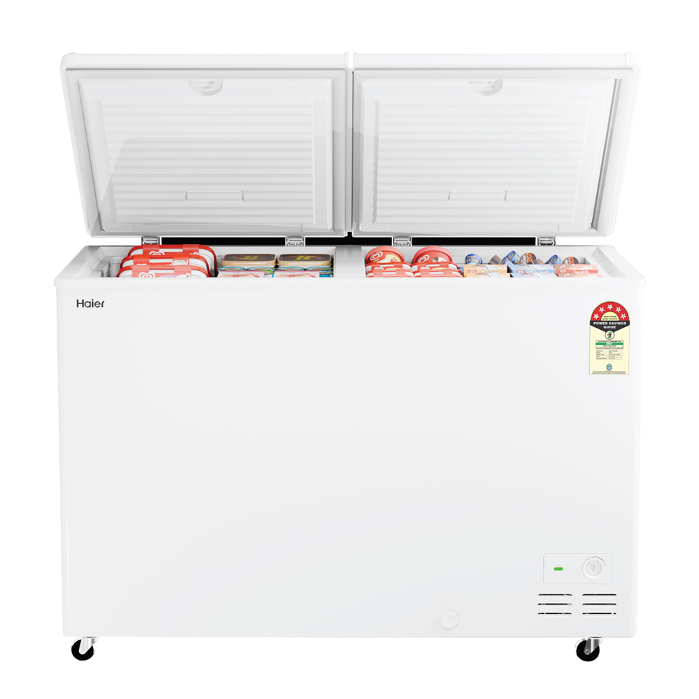 Haier 410 Ltr Double door- White Colour Convertible Hard top Freezer